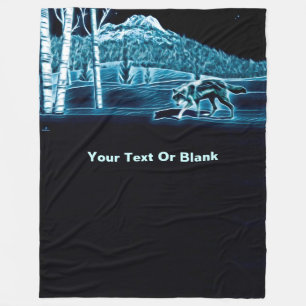 A Wolf On Snow Fleece Blanket