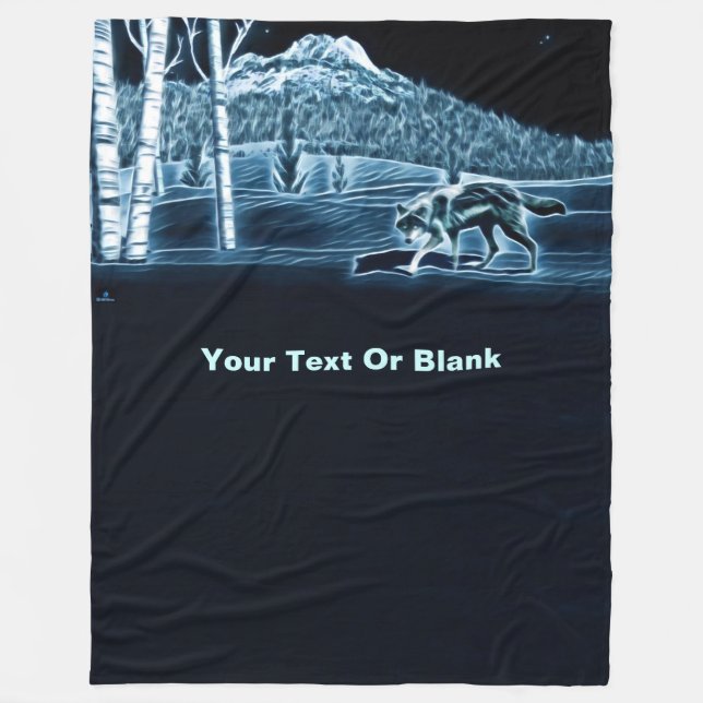 A Wolf On Snow Fleece Blanket (Front)