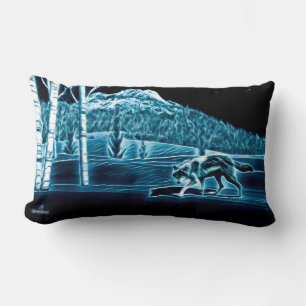 A Wolf On Snow Lumbar Cushion