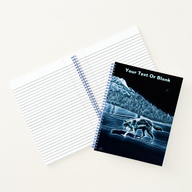 A Wolf On Snow Notebook (Inside)