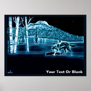 A Wolf On Snow Poster