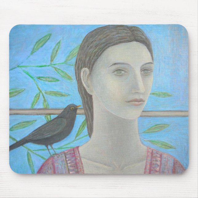 A Woman and a Blackbird are One Mouse Pad (Front)