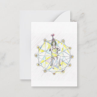 A woman and geometric mandala card