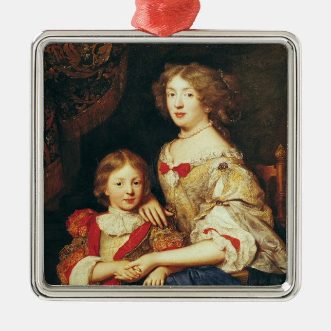 A Woman and her Son Metal Ornament (Front)