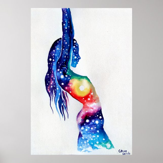 A woman and the universe inside her soul poster (Front)