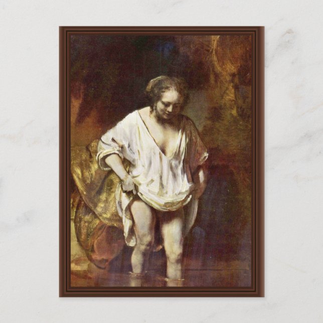 A Woman Bathing. By Rembrandt Van Rijn Postcard (Front)