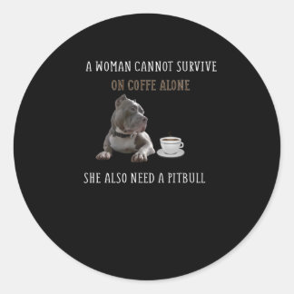 a woman cannot survive classic round sticker