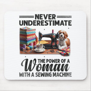 A woman cannot survive on coffee alone she a sewin mouse pad