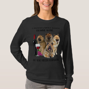 A Woman Cannot Survive On Wine Alone Eurasier T-Shirt