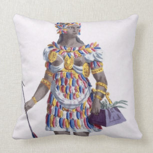 A Woman from Honduras, 1780 (coloured engraving) Cushion