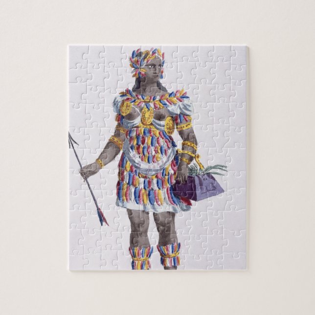 A Woman from Honduras, 1780 (coloured engraving) Jigsaw Puzzle (Vertical)