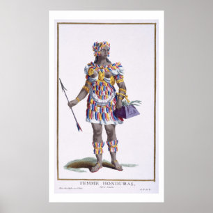 A Woman from Honduras, 1780 (coloured engraving) Poster