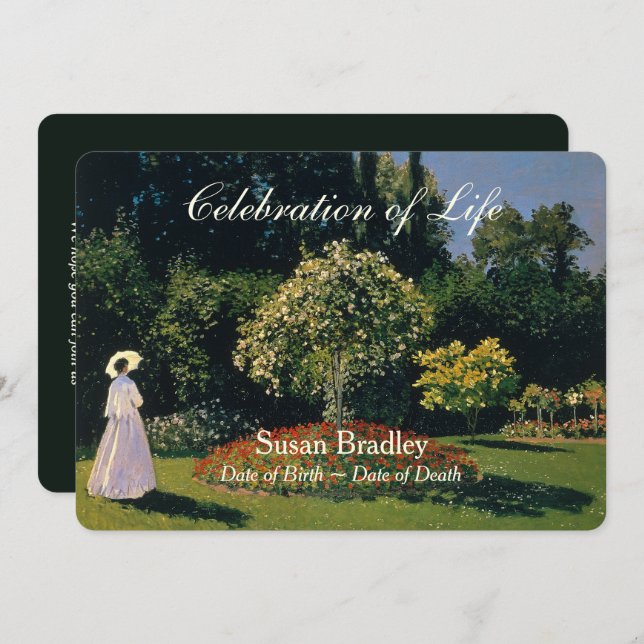 A Woman in the Garden Celebration of Life Invitation (Front/Back)