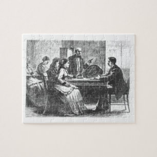 A woman negotiates with a factory manager, assiste jigsaw puzzle