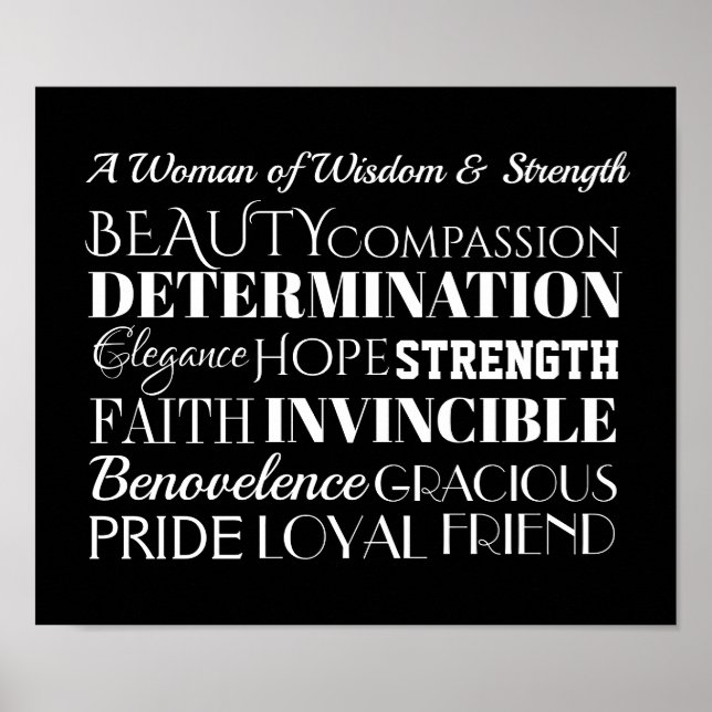 A Woman of Wisdom and Strength Poster (Front)