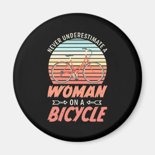 A Woman On A Bicycle Magnet