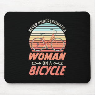A Woman On A Bicycle Mouse Pad