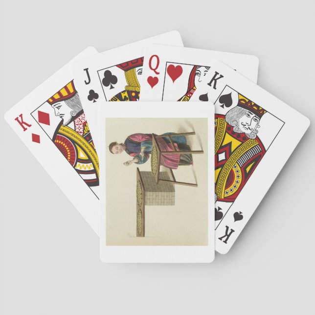 A Woman Preparing Tea, plate 21 from 'The Costume Playing Cards (Back)