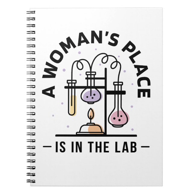 A Woman’s Place Is in the Lab – STEM Art Notebook (Front)
