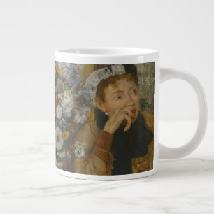 A Woman Seated beside a Vase of Flowers Large Coffee Mug