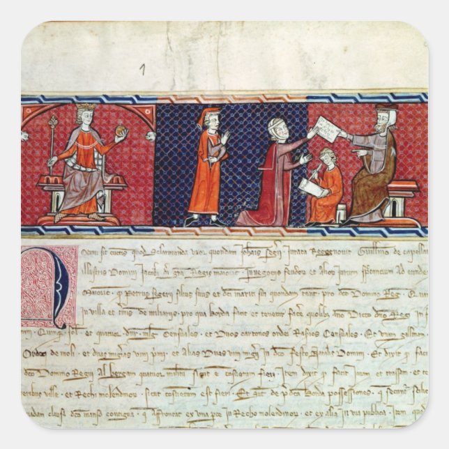 A Woman Taking an Oath before Square Sticker (Front)