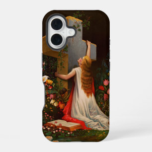 A woman with a cross is praying iPhone 16 case