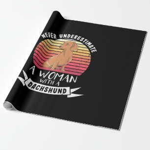A Woman With A Dachshund Wrapping Paper
