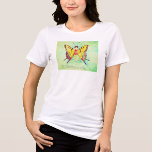 A woman with butterfly wings Tri-Blend shirt