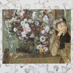 A Woman With Chrysanthemums by Edgar Degas Jigsaw Puzzle