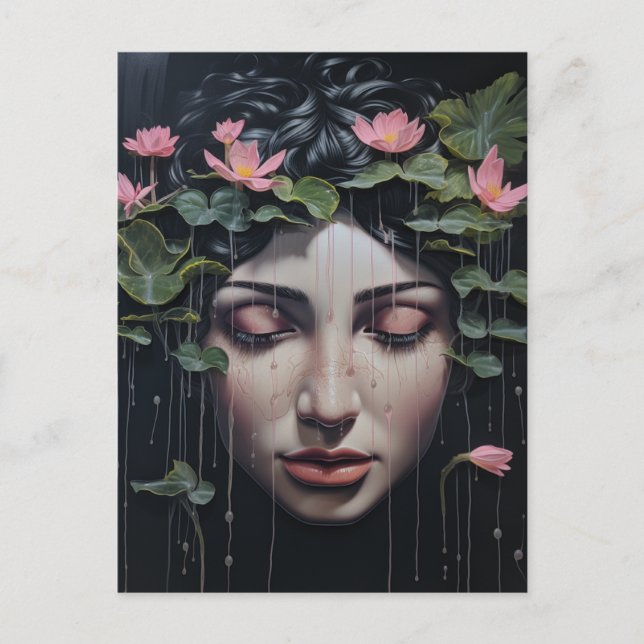 A Woman With Flowers Postcard (Front)