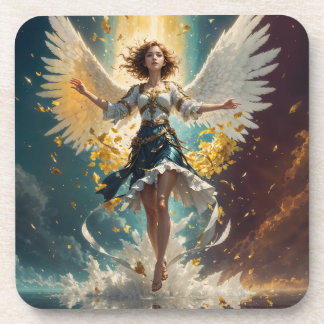 a woman with wings rising up in the air coaster
