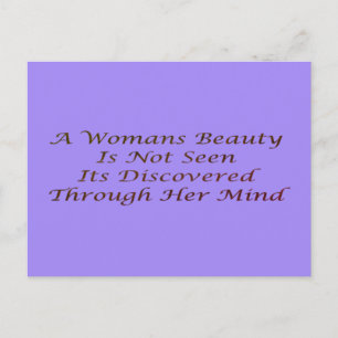 A Womans Beauty message poem feature inspire     C Postcard