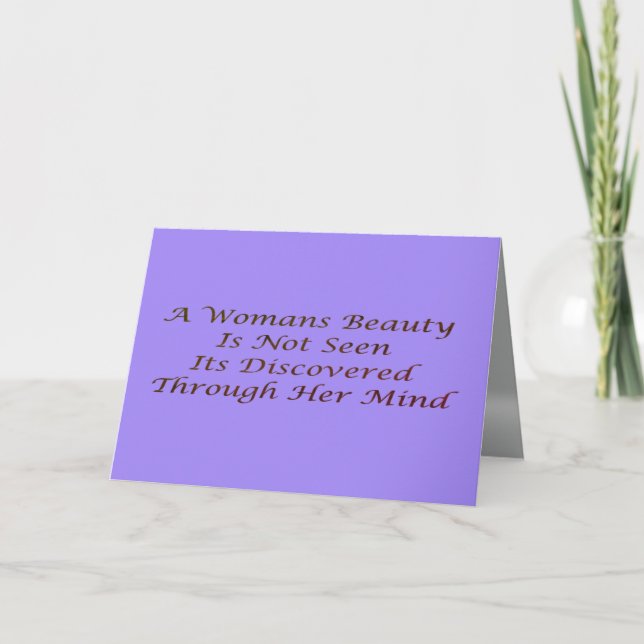 A Womans Beauty message poem feature inspire     Card (Front)