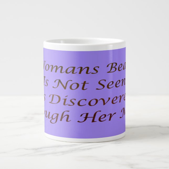 A Womans Beauty message poem feature inspire       Large Coffee Mug (Front)