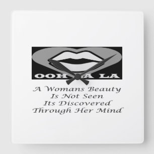 A Womans Beauty message poem feature               Square Wall Clock