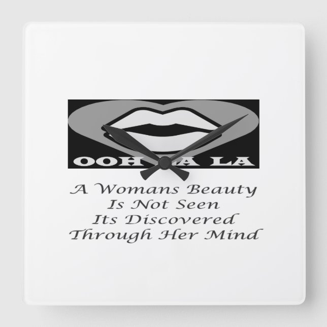 A Womans Beauty message poem feature               Square Wall Clock (Front)