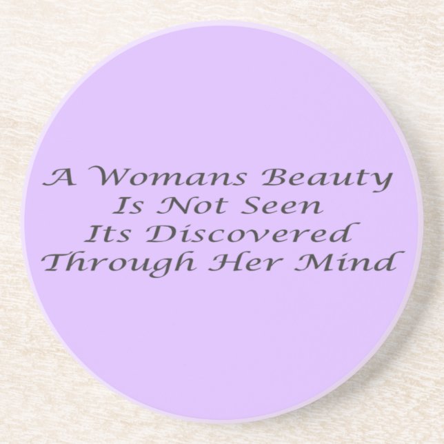 A Womans Beauty message poem feature   Trivet Coaster (Front)