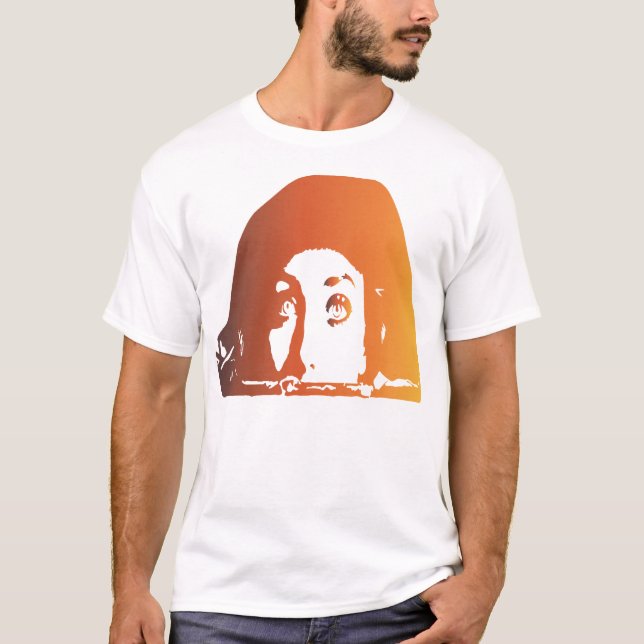 A woman's face peeking face peeking out T-Shirt (Front)