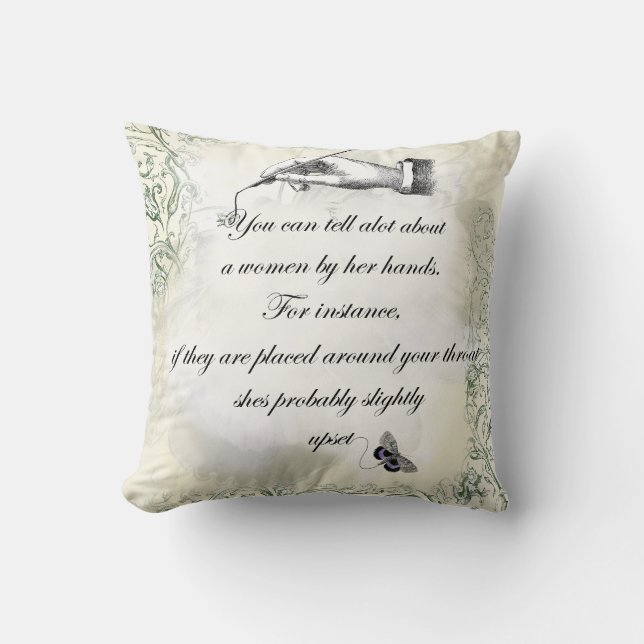 “A womans hands” Quote Cushion (Front)