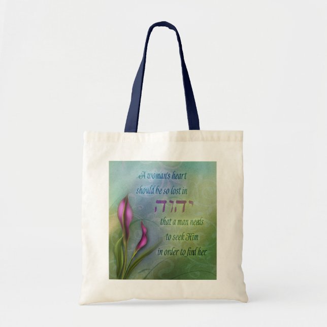 A Womans Heart - Calla Lily Tote Bag (Front)