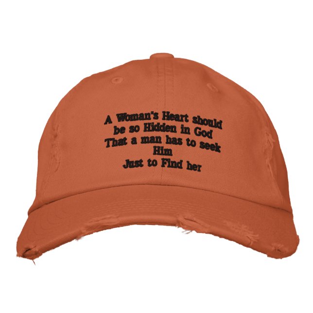 A Woman's Heart Hidden in God   baseball cap (Front)