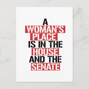 A woman's place is in the house and the senate postcard