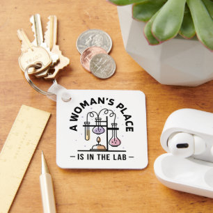 A Woman's Place Is in the Lab – Science Feminist Key Ring