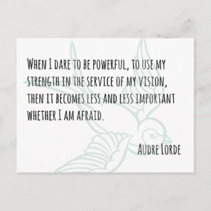 A Woman's Strength - Audre Lorde quote postcard