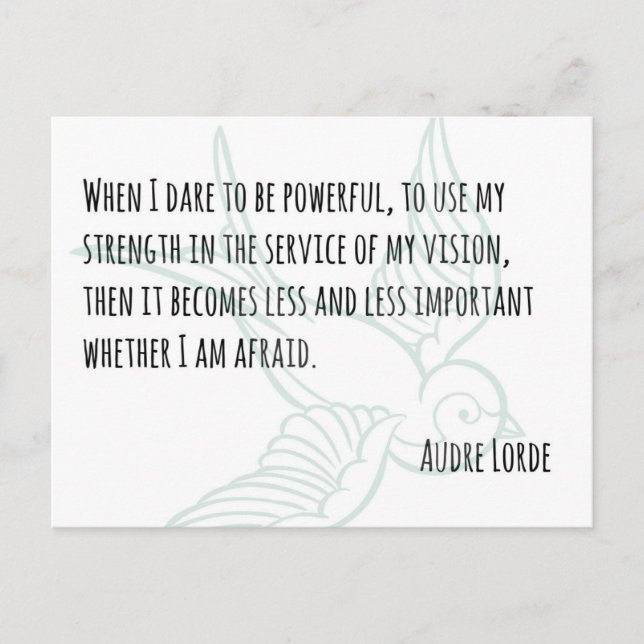 A Woman's Strength - Audre Lorde quote postcard (Front)
