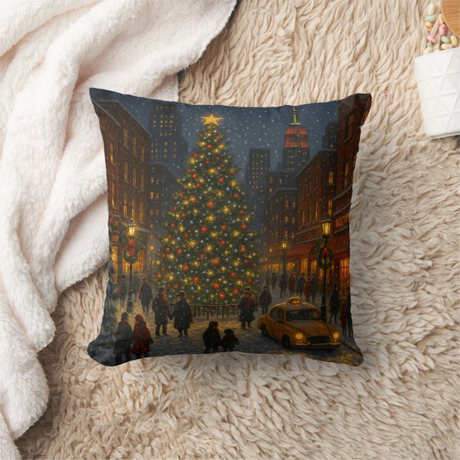 A wonderful Christmas night in New York Cushion (Blanket)
