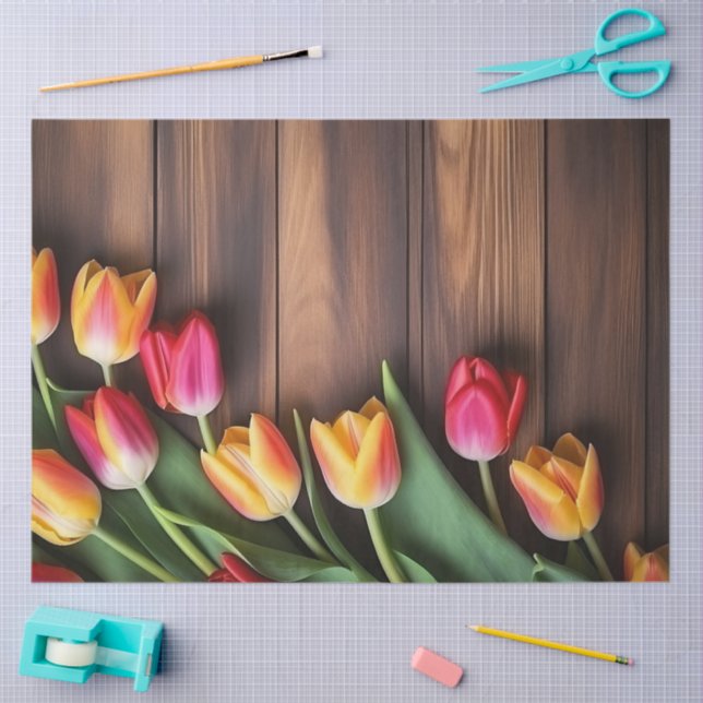 A Wood and Tulip Series Design #7 Tissue Paper (Craft)