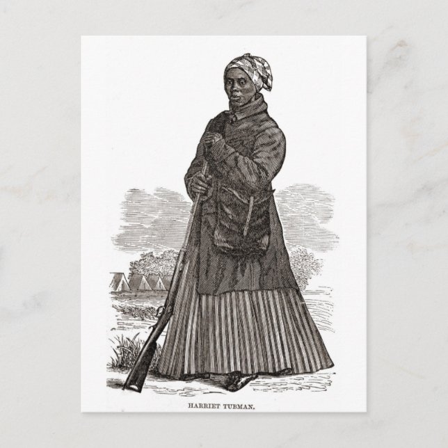 A woodcut image of Harriet Tubman, before 1869 Postcard (Front)