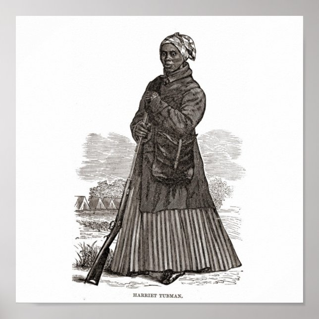 A woodcut image of Harriet Tubman, before 1869 Poster (Front)
