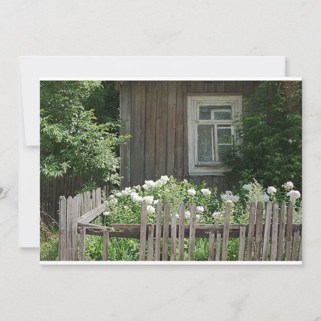 A wooden hut invitation (Front)